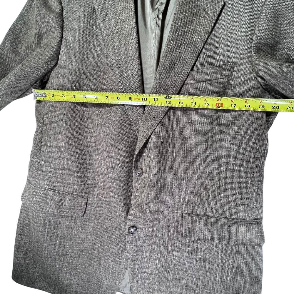 Brooks Brothers Mens Tan Brown Silk Wool Linen 2 Button Blazer Jacket 42L - Picture 11 of 11